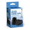 1/2" Tips for Small Base Cane, Black- Box contains 1 pair
