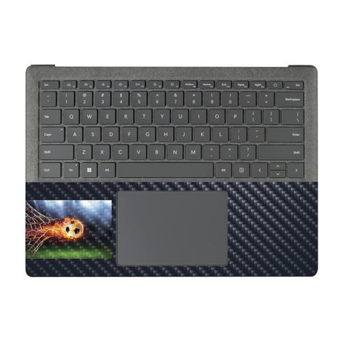 MightySkins Carbon Fiber Skin Compatible with Microsoft Surface Laptop 5 13.5” Full Wrap Kit - Flaming Soccer Ball | Protective, Durable Textured Carbon Fiber Finish | Easy to Apply | Made in The USA