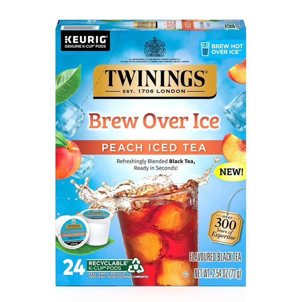 Twinings Iced Tea Peach Black Tea Single Serve K-Cups- 24 Count