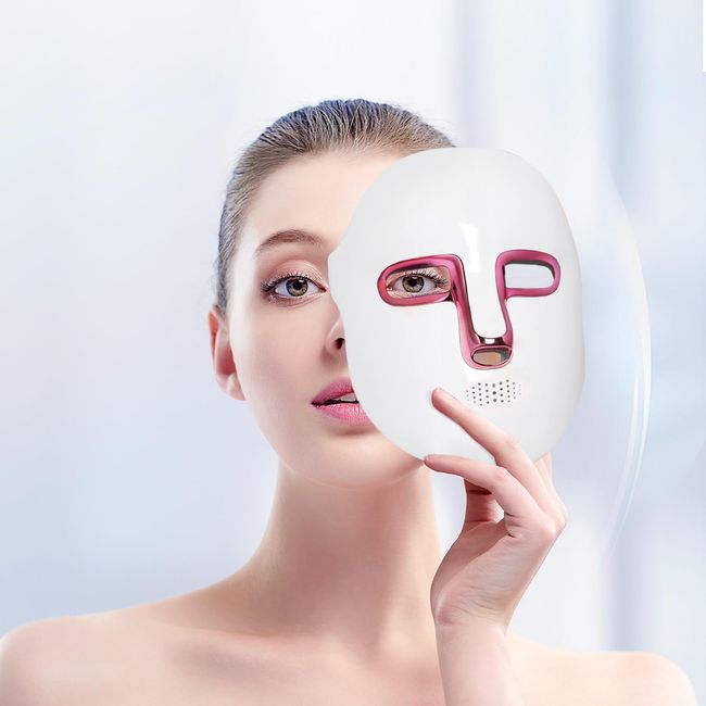 Duevie LED Facial Mask Light Therapy (FSA/HSA Eligible) Color Light Therapy Acne Reduction Skin Rejuvenation Anti-Aging Wrinkle