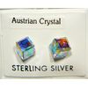 Arranview Jewellery A/B Crystal Cube 6mm Earring - 925 Sterling Silver