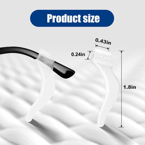 SMARTTOP Eyeglass Ear Grip - Soft Comfortable Anti-slip Holder, Silicone Ear Hook, Eye glass Temple Tips Sleeve Retainer for Glasses, Sunglasses 14pairs(US-S-22A-Clear)