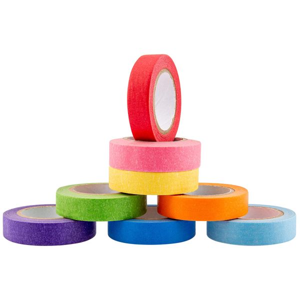 AIEX Buntes Masking Tape, Regenbogenband, bunt, beschreibbar, für Handarbeit, Basteln, Farbcode (15 mm)