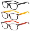Suertree 3 Pack Multicolor Spring Hinge Reading Glasses Computer Reader Glasses Square Aided Eyelasses Unisex 1.5 BM151