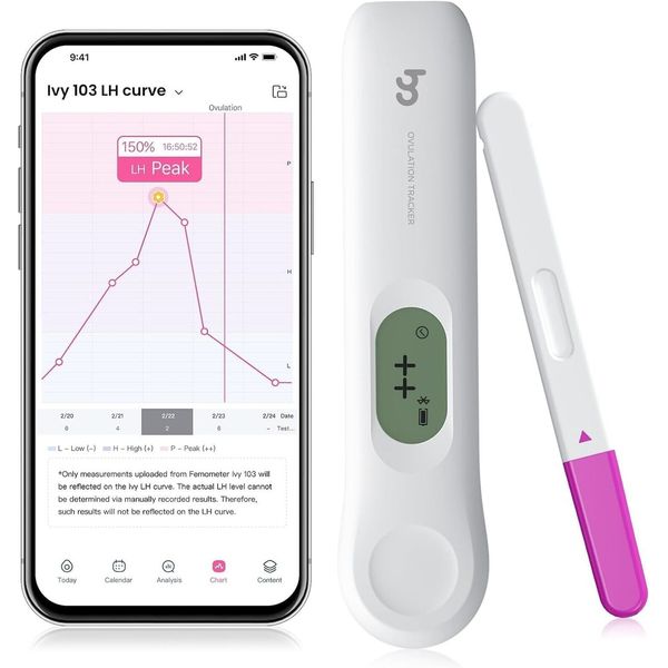 Femometer IVY103 Digital Ovulation Tests Predictor Kit, Auto Sync with Femome...