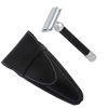 Closed Comb Safety Razor, Chrome and Graphite with Leather Case - Castiles Original