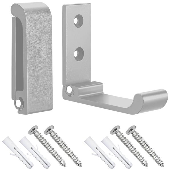 fogman Hanging Hook, Foldable, Wall Hook, Bag Hanger, Stylish, Set of 2 (Silver, Medium Size)
