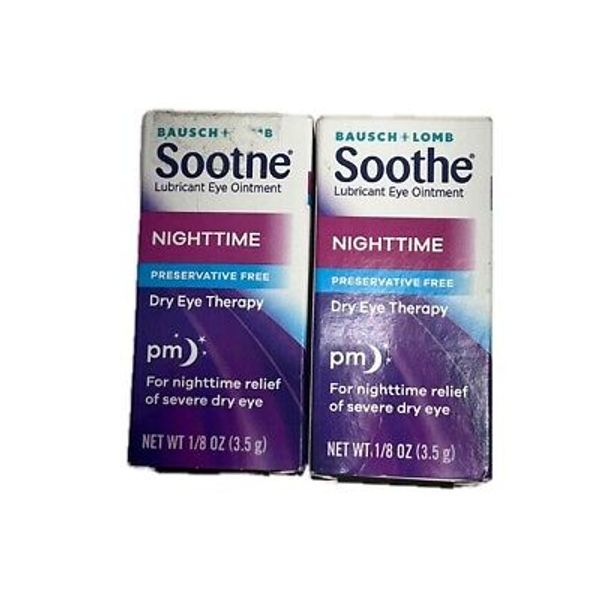 Bausch & Lomb Soothe Nighttime Lubricant Eye Ointment, 0.125 oz( Pack of 2)