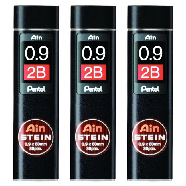 Pentel Ink Pen Mechanical Pencil Core Ain Ink Pen Refill Karl Stein (Politician) 0.9 mm 2B C279 – 2B [Set of 3]