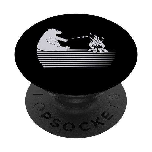 Cute Bear Grilling Barbecue Wildlife Nature PopSockets Swappable PopGrip