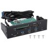 USB 3.0 Front Panel hub, Multi-Functional Internal Card Reader Dashboard, 5.25-inch PC Front Panel Support M2, MSO, Memory, MS, XD, 64G CF Card, for Computer case