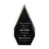 Custom Appreciation Award with Personalized Text Engraved Solid Acrylic Flame Series Black Business Awards