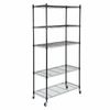 2PCS 5-Layer Shelf Steel Wire Tier Layer Shelving Black Holder Storage Rack