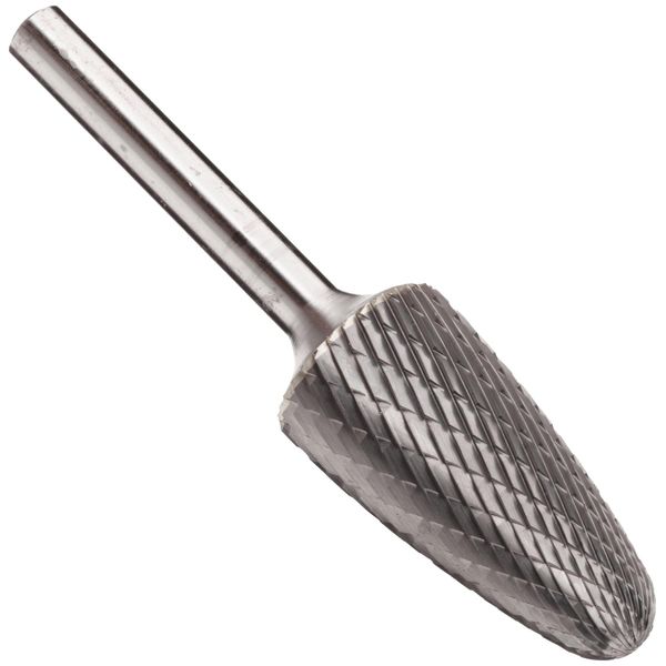Carbide Bur - Tree Shape, DBL Cut 7/16" x 1" x 1/4" Shank - SF-4