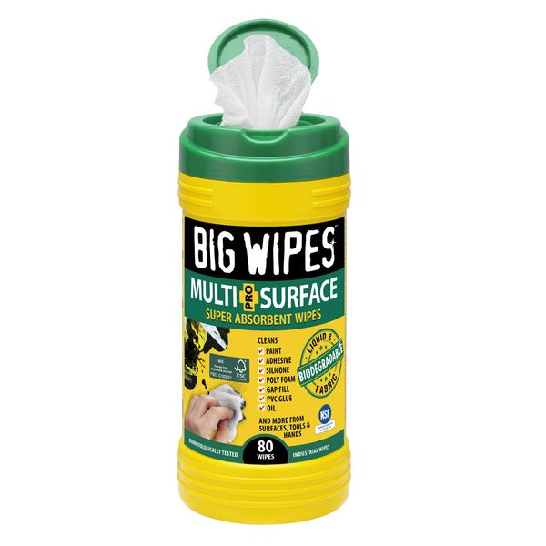BIG WIPES Scrubbing Wipes, 80 Count (80 Count (Pack of 1), Multi-Surface)