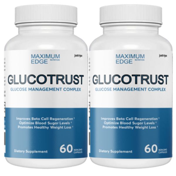 Glucotrust Healthy Blood Sugar Support Supplement Pills - 2 Bottles