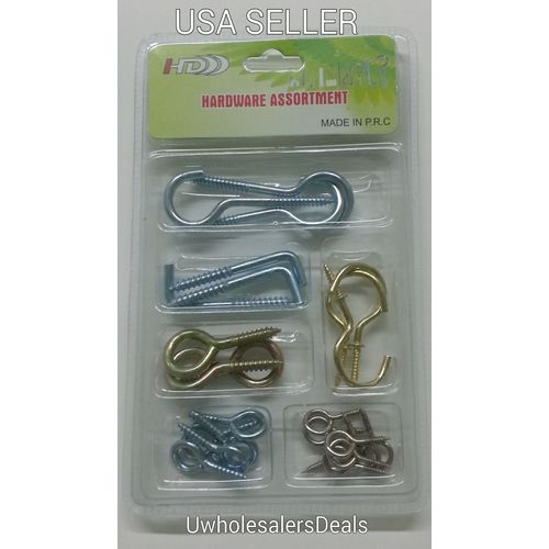 25 Screw Hooks Screw in Hook Eye Assorted Size 2.5" 2" 1.75" 1.25" 1" NEW Pack
