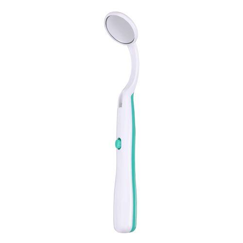 Milisten 1PCS Dental Mirror with Light Tool LED Light Oral Mirror Anti Fog Dental Mouth Mirror Teeth Inspection Mirror Curve Angle Oral Care Tools (Green)