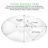 PLASTICPRO 6 Sectional Round Plastic Serving Tray/Platters Clear Pack of 2