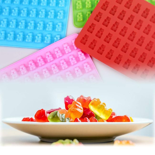 Silicone Gummy Bear Chocolate Molds, With 2 Droppers, Non-stick