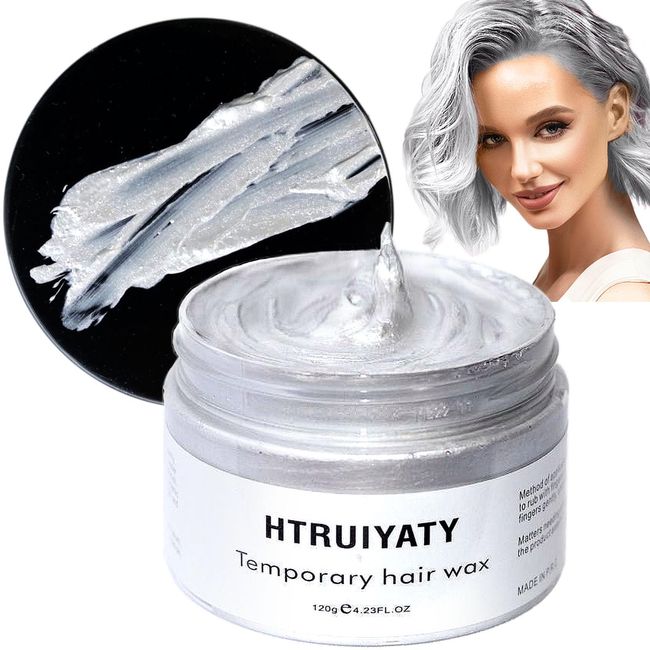 Temporary Sliver Hair Spray Color Wax Natural Hair Paint Wax Washable Hair Pomades for Kids Men Women Hair Dyeing Party Cosplay Halloween