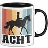 Tasse Geschenk Acht Retro Pferd Design Becher (Schwarz)