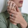 Silverly Women's 925 Sterling Silver Heart Pulse Heartbeat Zig-Zag Ring