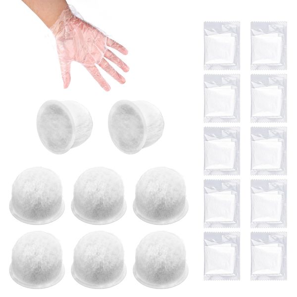 Gosknor 8 Pcs Coffee Maker Water Filter Replacements with 10 Transparent Gloves, Water Filter Pods Compatible with Wolf Gourmet WGCM100S WGCM110S WGCM120SWGCM100S WGCM110S WGCM120S