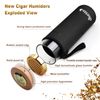 Scotte Cigar Case Humidor Gift Box cigars jar humidifiers-Cigar Hygrometer humidifier-Travel Cigar Tube for 4 to 5 Cigars (black)