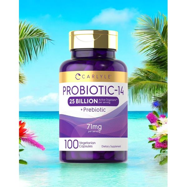 Carlyle Probiotics 25 Billion CFU | with Prebiotics | 100 Capsules |...