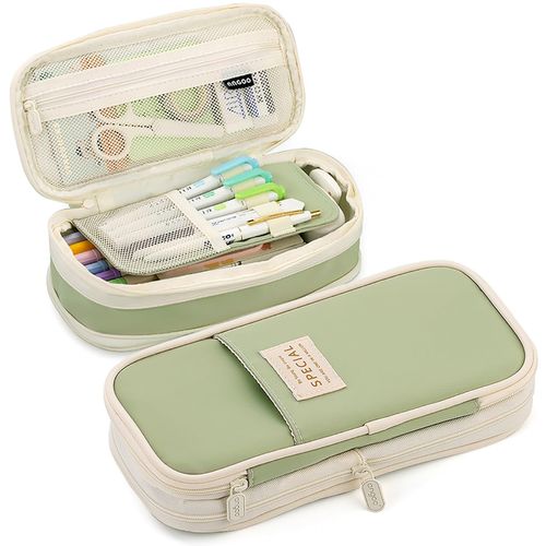 MAMUNU Pencil Case with Large Capacity for Students and Adults, Aesthetic Pencil Case with Zip for School and Office