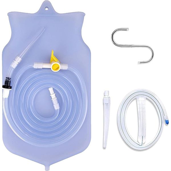 Enema Kit Non-Toxic Silicone Tip,Bag & Detox Most Comfortable Colon Cleanse - US