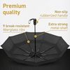 EEZ-Y Travel Umbrellas for Rain - Wind Resistant w/Open Close Button - Black