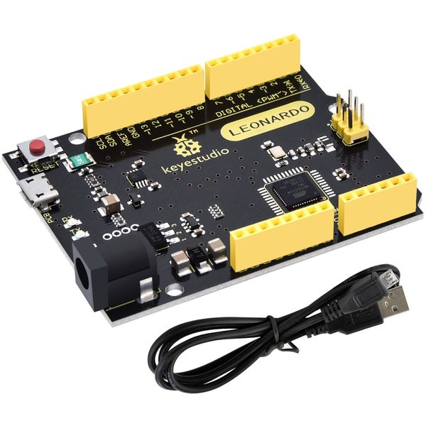 KEYESTUDIO 5V Leonardo R3 Development Board + USB Cable Compatible with Arduino