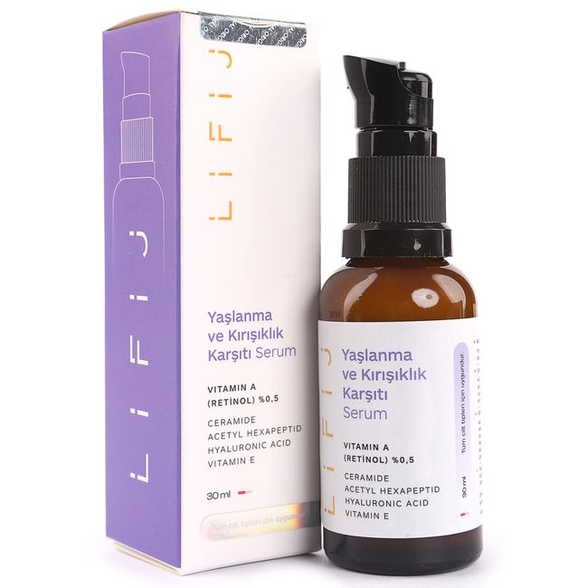 Lifij%0,5 Retinol Ceramide Serum, Yaşlanma Karşıtı Etkisiyle Daha Sağlıklı ve Pürüzsüz Bir Cilt (30ml)