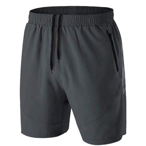 Herren Sport Shorts Kurze Hose Schnell Trocknend Sporthose Leicht mit Reißverschlusstasche(Dunkelgrau,EU-L/US-M)