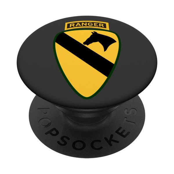 1st CAV Patch - US Army Cavalry with Ranger Tab - Gray PopSockets Swappable PopGrip