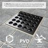 Ebbe E4403 Square Shower Drain Grate, Black Chrome