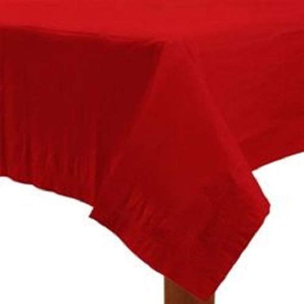 Rectangle Plastic Disposable Table Cloth Covers for Birthday BBQ Party (Red)