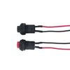 DGBRSM 4pcs Red + Black Small 12mm Latch Switch with Pre-Welded Wire Lock-Free Self-Reset Normally Open Dot Switch