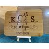 Engraved Couple Personalized Monogram EST year on Bamboo board Desk Decoration