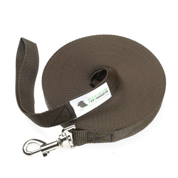 Maximum Pet Products Brown Dog Training Lead 50ft/15m