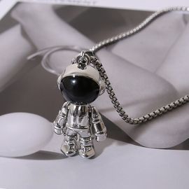 Sterling Silver Astronaut Couple Necklace
