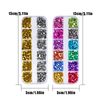 Nail Parts 2 Box Set Metal Studs Nail Cone Crystal Rivets Punk Nail Stone Metal Coating Nail Parts Conical Rhinestone Conical Nail Art Parts Gold Silver Colorful Jewelry Metal Parts Nail Studs Bag Belt Leather Craft DIY Handmade