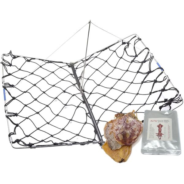 AirFly Foldable Castable Crabjaw Trap with Bait Clip - Rectangle Design Crab Trap Hawk