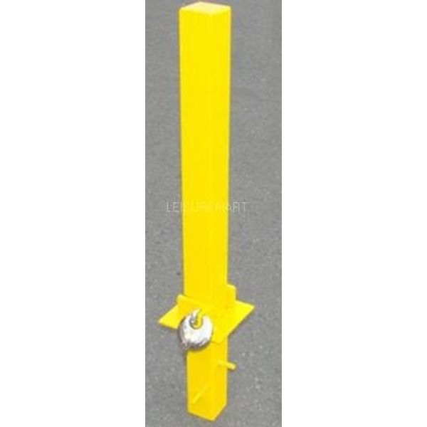 Security parking post, fold down heavy duty with padlock, part no; LMX1088