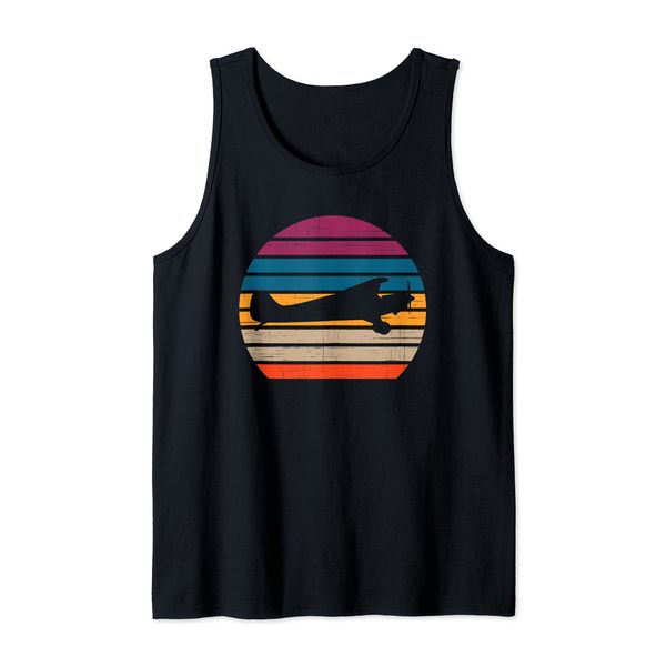 Flying Aviation Motor Airplane Pilot Retro Tank Top