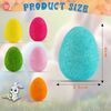 24Pcs Easter Decoration Eggs and Grass| Flock Easter Eggs for Easter Hunt| Easter Glitter Eggs Party Favor for Bonnet Decor Easter Surprise Eggs