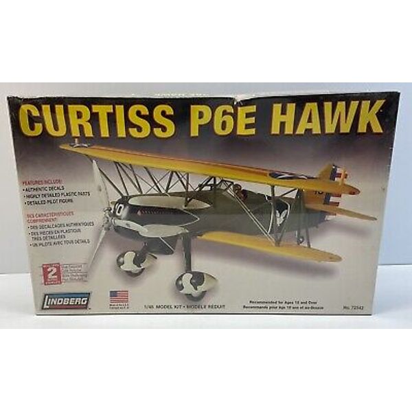 Curtiss P6E Hawk Model Plane Kit Lindberg Toys 1:48 New sealed kit