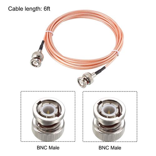uxcell BNC Male to BNC Male Coax Cable RG316 Low Loss RF Coaxial Cable 50 Ohm 6 Ft for Video Signals,CCTV,DVR,Camera